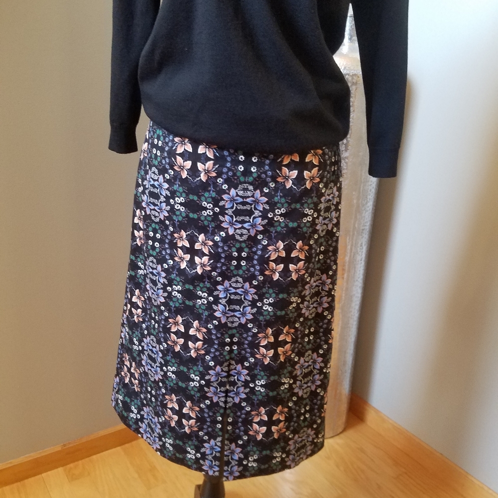 J. Crew Kaleidoscope Damask Floral Pencil Skirt.